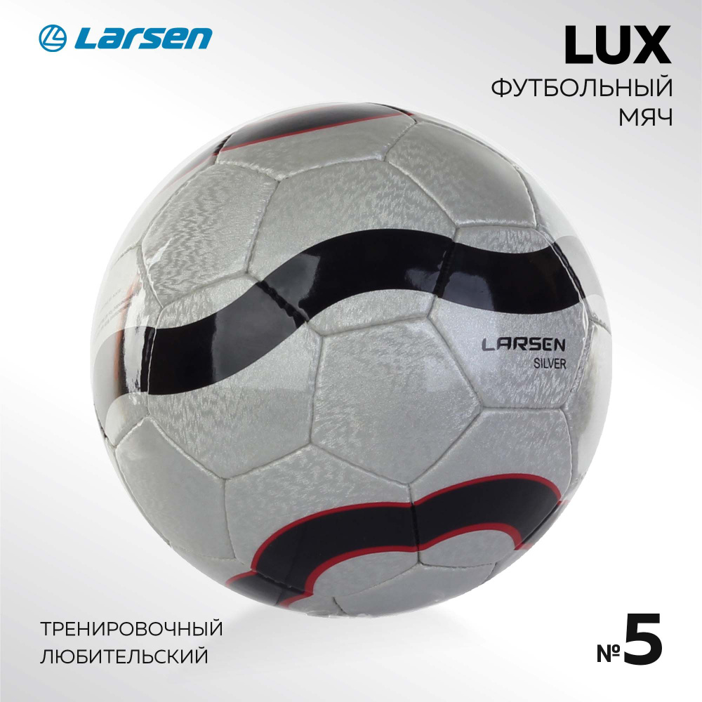 Мяч футбольный Larsen "Lux", цвет: серебряный. Размер 5 #1