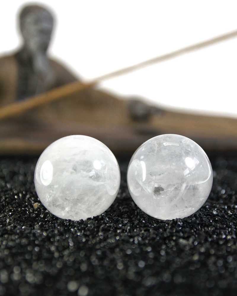 Массажные шары Баодинг Горный хрусталь - диаметр 30 мм, натуральный камень, 2 шт - для стоунтерапии, #1