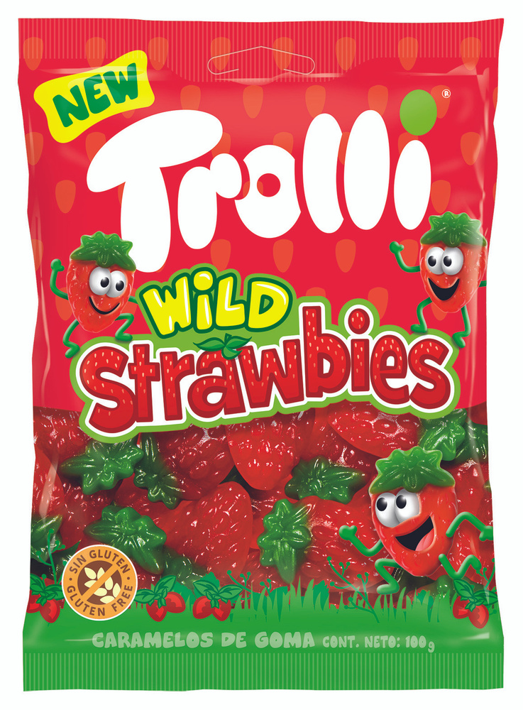 Мармелад жевательный Trolli Дикая клубника, вес 100 гр., комплект 2 уп.  #1