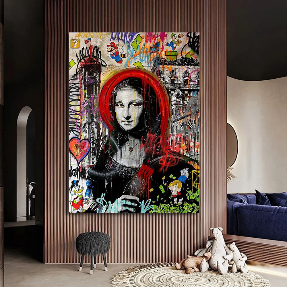 Картина Бенкси, граффити, Banksy, Мона Лиза, 50х70 см. #1