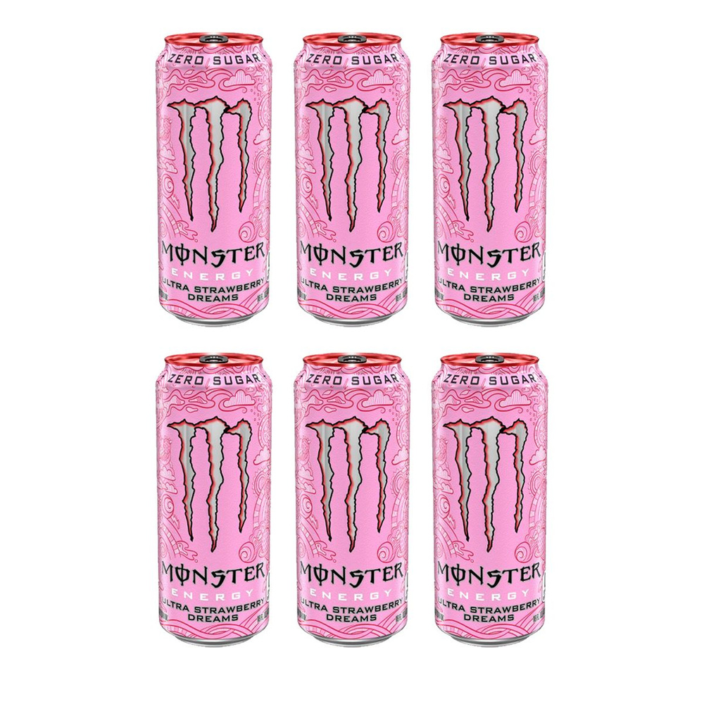 Энергетик Набор Monster Energy Ultra Strawberry 6шт по 500мл Без сахара #1