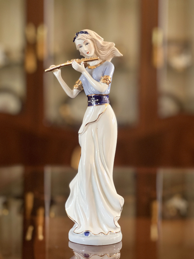 Дама с флейтой, Девушка, статуэтка, фарфор, 30 см #1