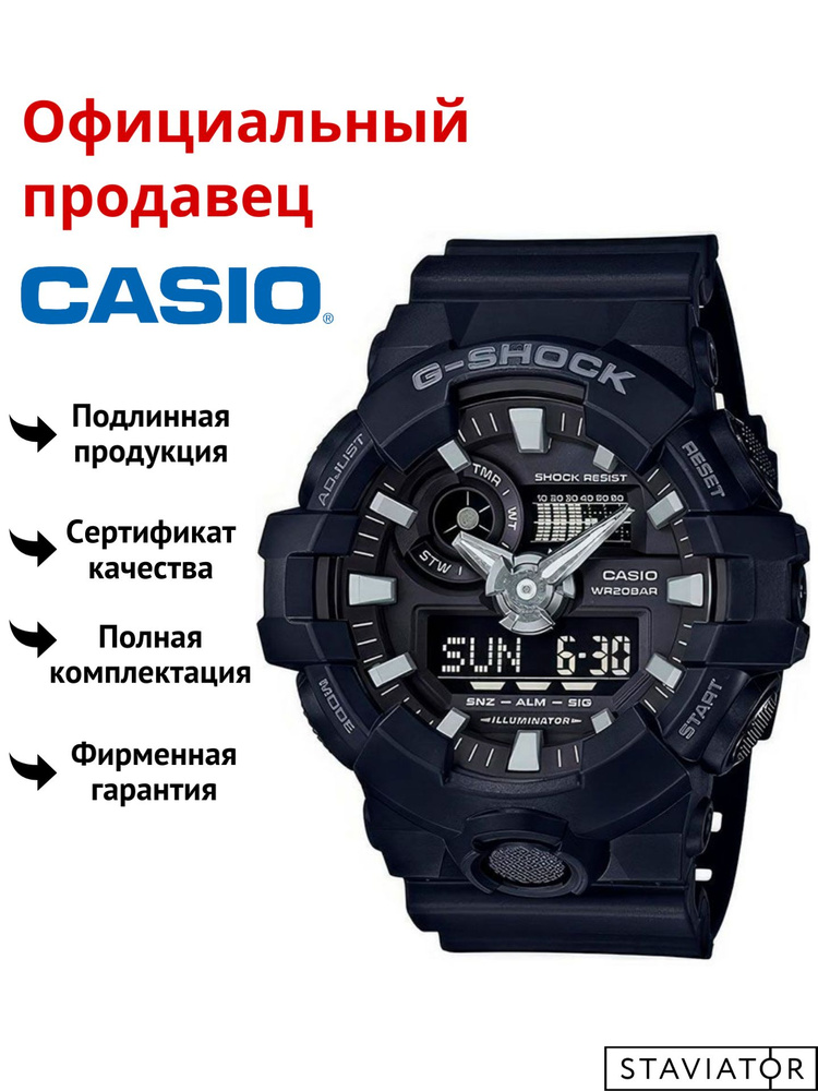 Японские мужские наручные часы Casio G-Shock GA-700-1B #1