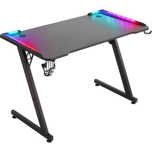 Игровой компьютерный стол Defener Jupiter RGB, подвес для кружки и гартнитуры, чёрный  #1