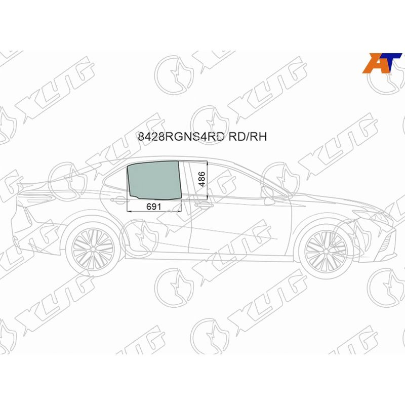 Стекло двери задней правойдля Тойота Камри V70 2017-2021, Toyota Camry V70 стекло двери задней правой #1