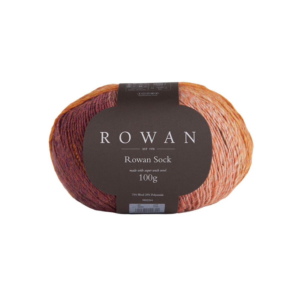 Rowan Sock /Рован Сокс/ пряжа Rowan, 9802244, 100гр/400м, цвет 001, jewel (драгоценность)  #1