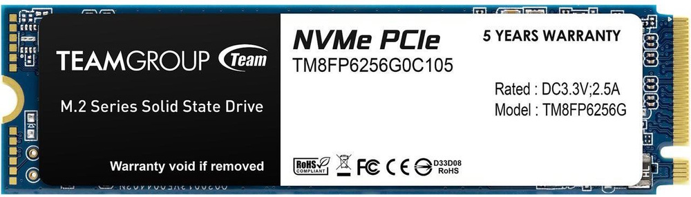 Teamgroup 256 ГБ Внутренний SSD-диск Твердотельный накопитель 256GB SSD MP33 M.2 NVMe R1600Mb s W1300MB #1