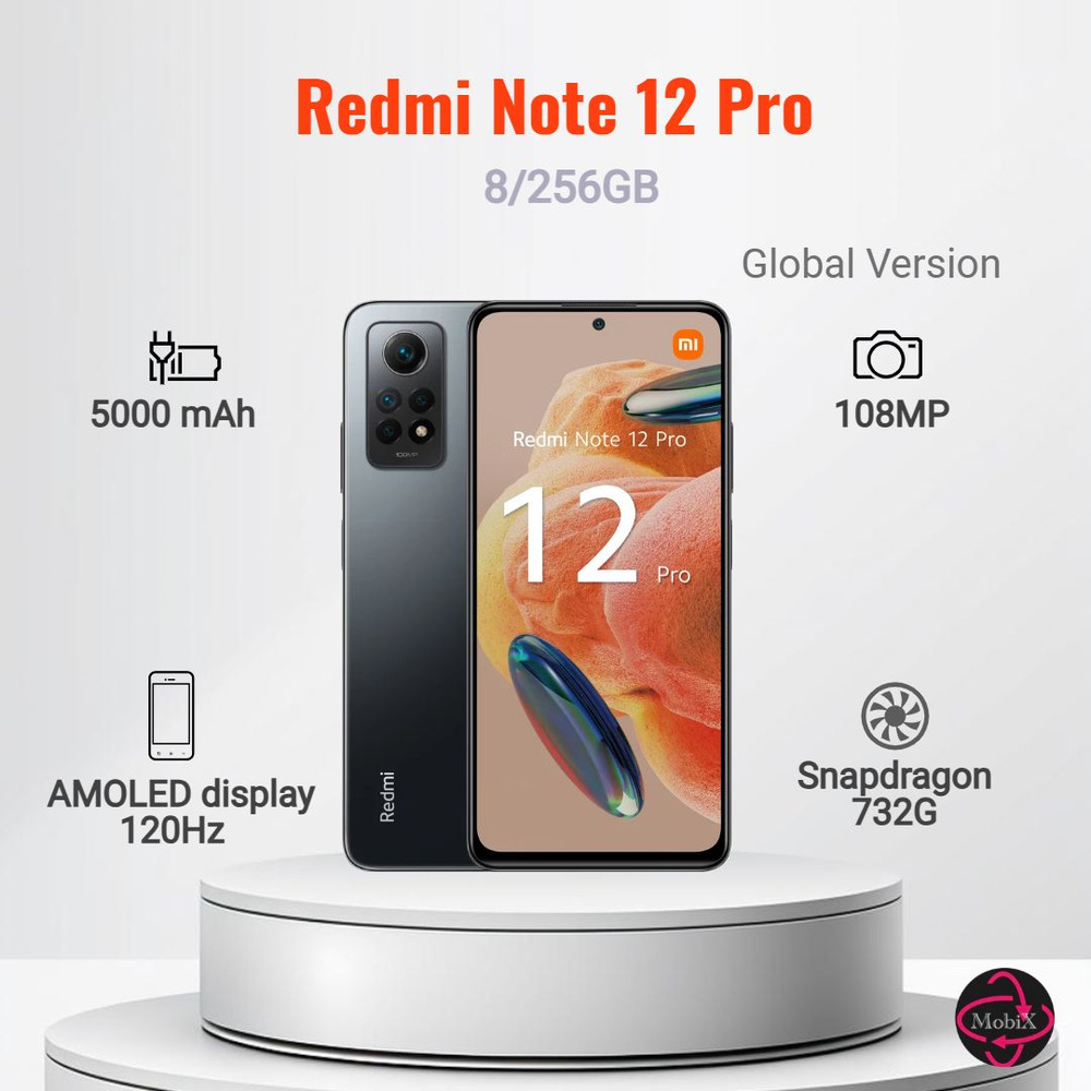 Xiaomi Смартфон Redmi Note 12 Pro 8/256 ГБ, черно-серый #1