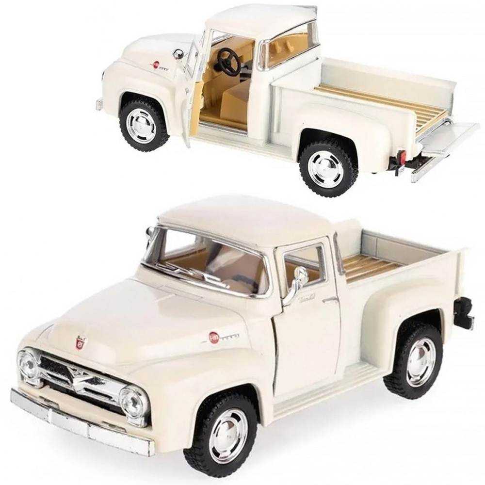 Машинка металлическая Kinsmart 1:38 1956 Ford F-100 Pickup KT5385D инерционная / Бежевый  #1