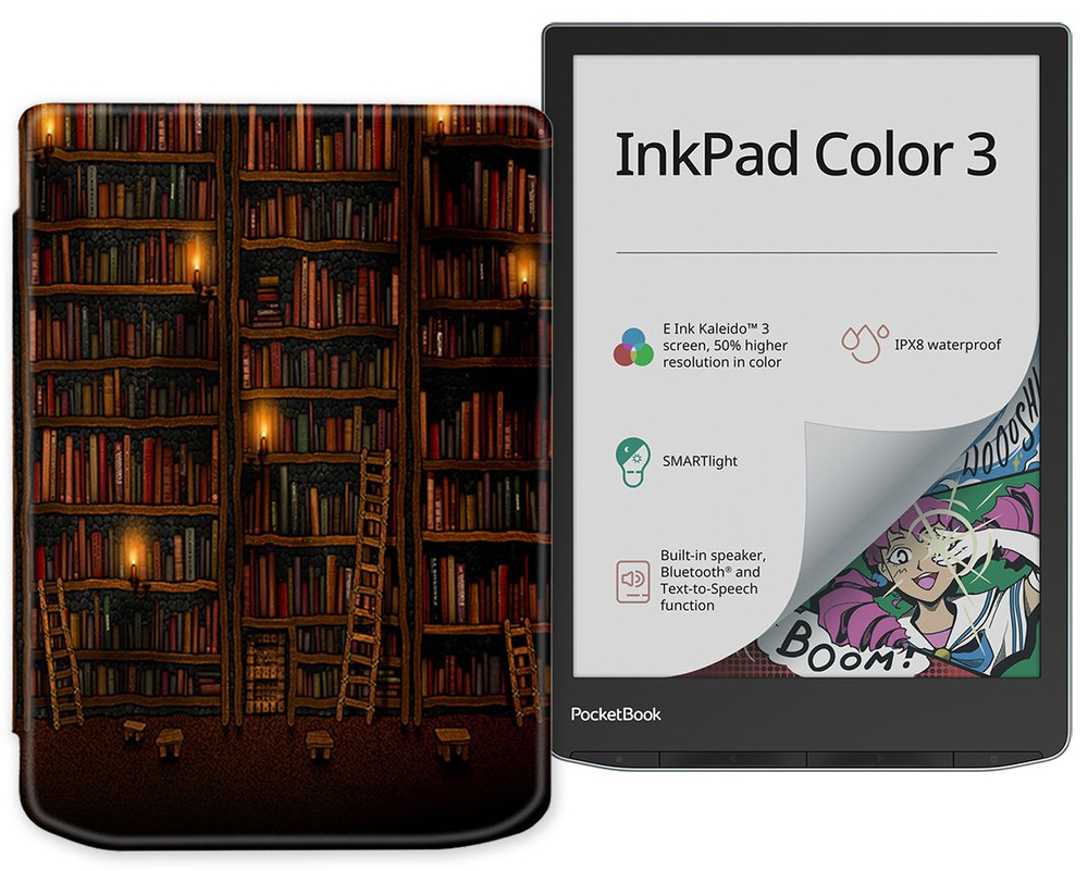 Pocketbook 7.8" Электронная книга 743K3 InkPad Color 3, серый, бордовый #1