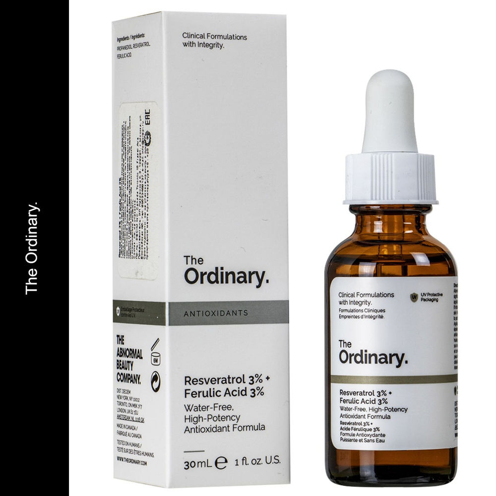 Антиоксидантная сыворотка для лица Resveratrol 3% + Ferulic Acid 3% The Ordinary, объём 30 мл, для разглаживания #1