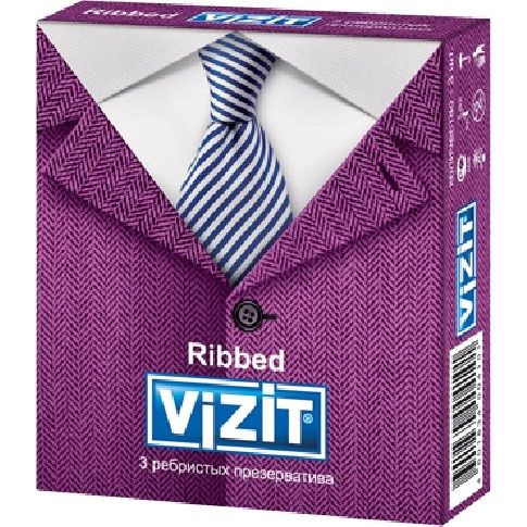 Визит Презервативы VIZIT Ribbed Ребристые 3 шт. #1