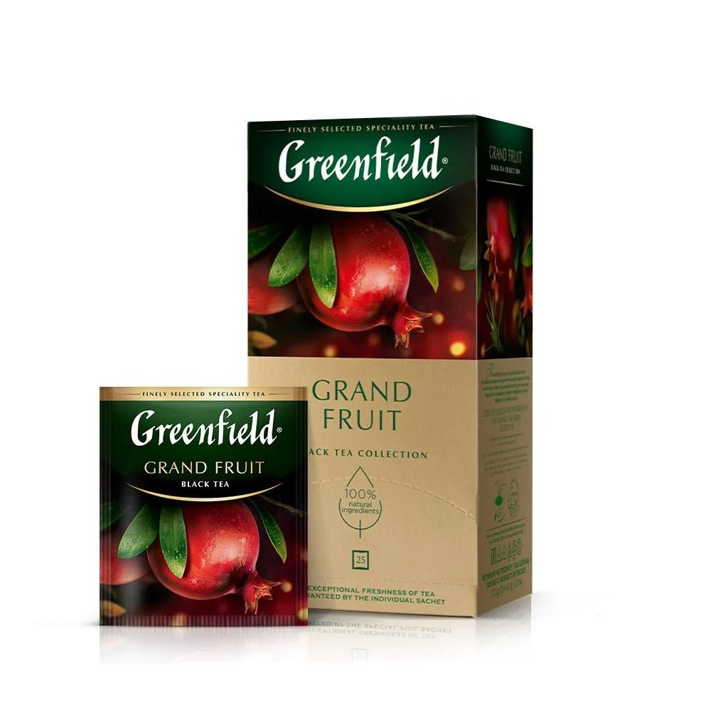 Чай в пакетиках чёрный Greenfield Grand Fruit (Гранд Фрут), 25 пак. Гранат, розмарин.  #1