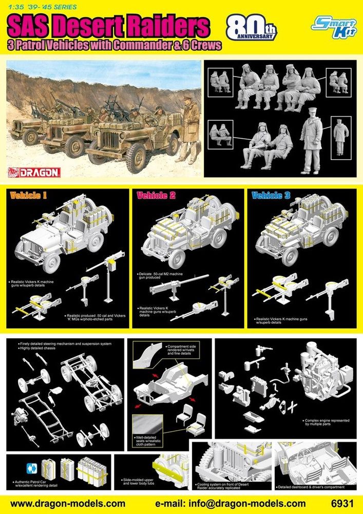 Фигурка для моделирования SAS DESERT RAIDERS 3 PATROL VEHICLES w/COMMANDER AND CREWS (SAS 80th ANNIVERSARY) #1