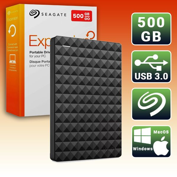 Seagate 500 ГБ Внешний жесткий диск (1TEAP1-570), черный #1