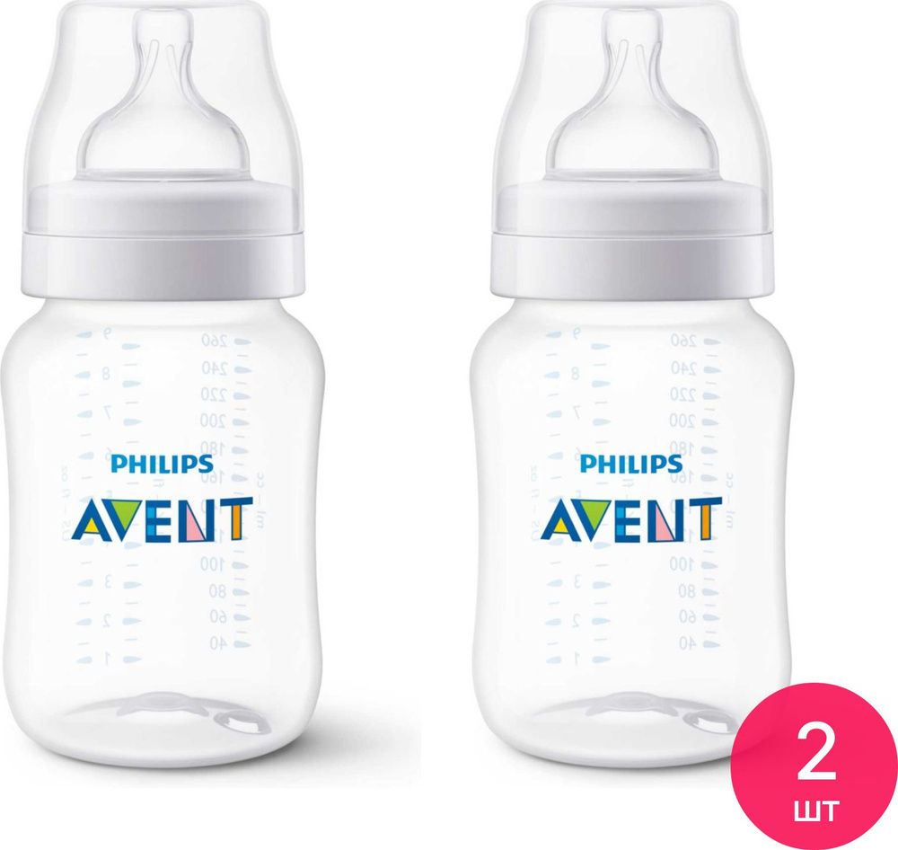 Бутылочка для кормления Philips Avent / Филипс Авент Anti-colic с соской из силикона, от 1 месяца 260мл #1