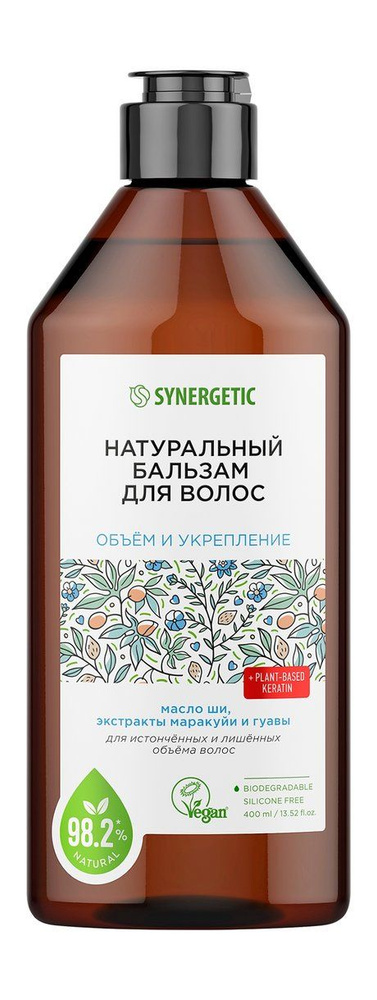 SYNERGETIC Бальзам для волос натуральный Объем и укрепление волос, 0,4 л  #1