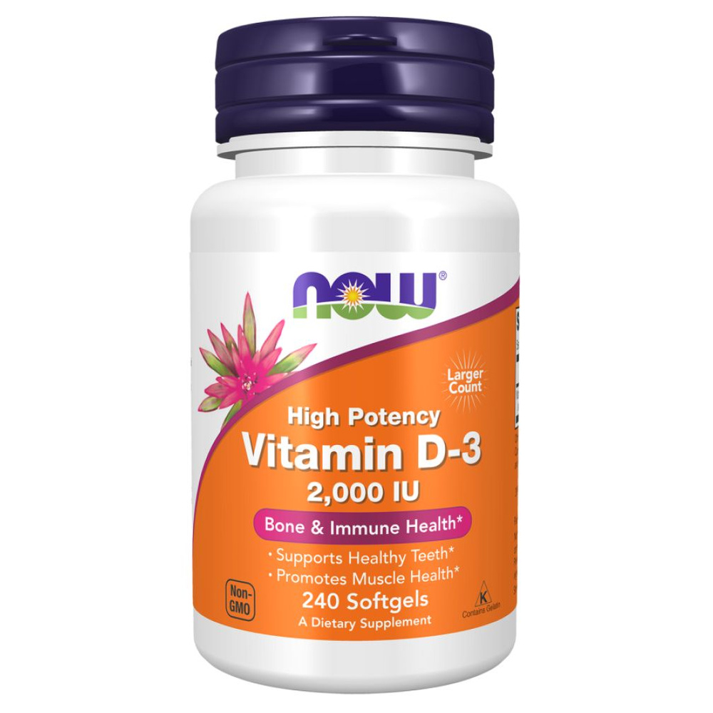 NOW Vitamon D3 Высокоэффективный витамин Д-3 2000 МЕ 240 капсул (303 мг)  #1