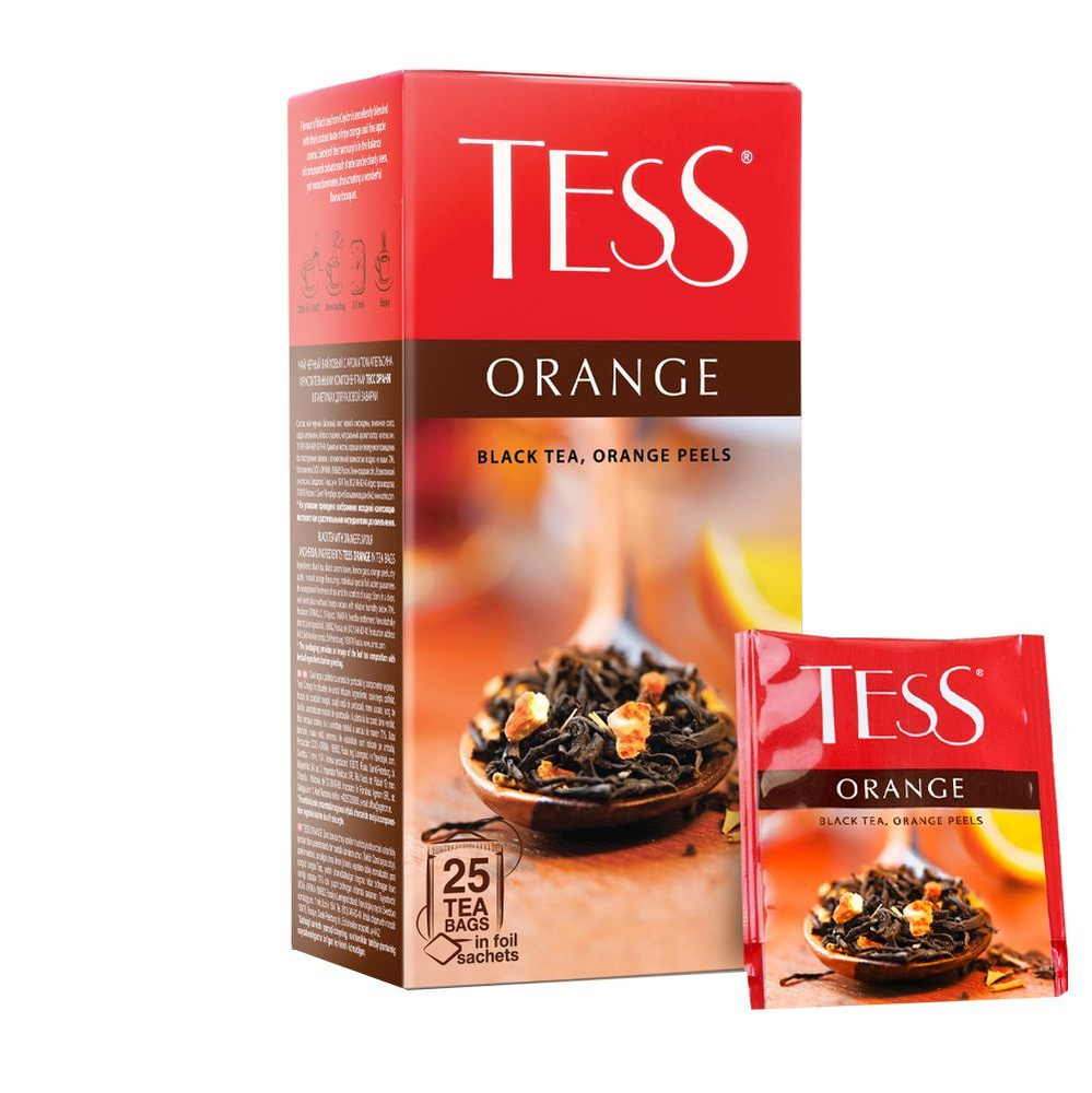 Чай в пакетиках черный Tess ORANGE с цедрой апельсина, 25 шт #1