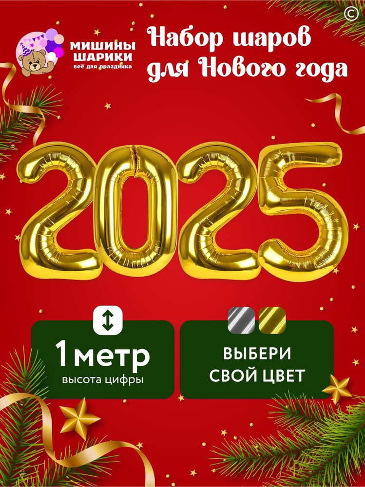 Шары воздушные цифры 2025 #1