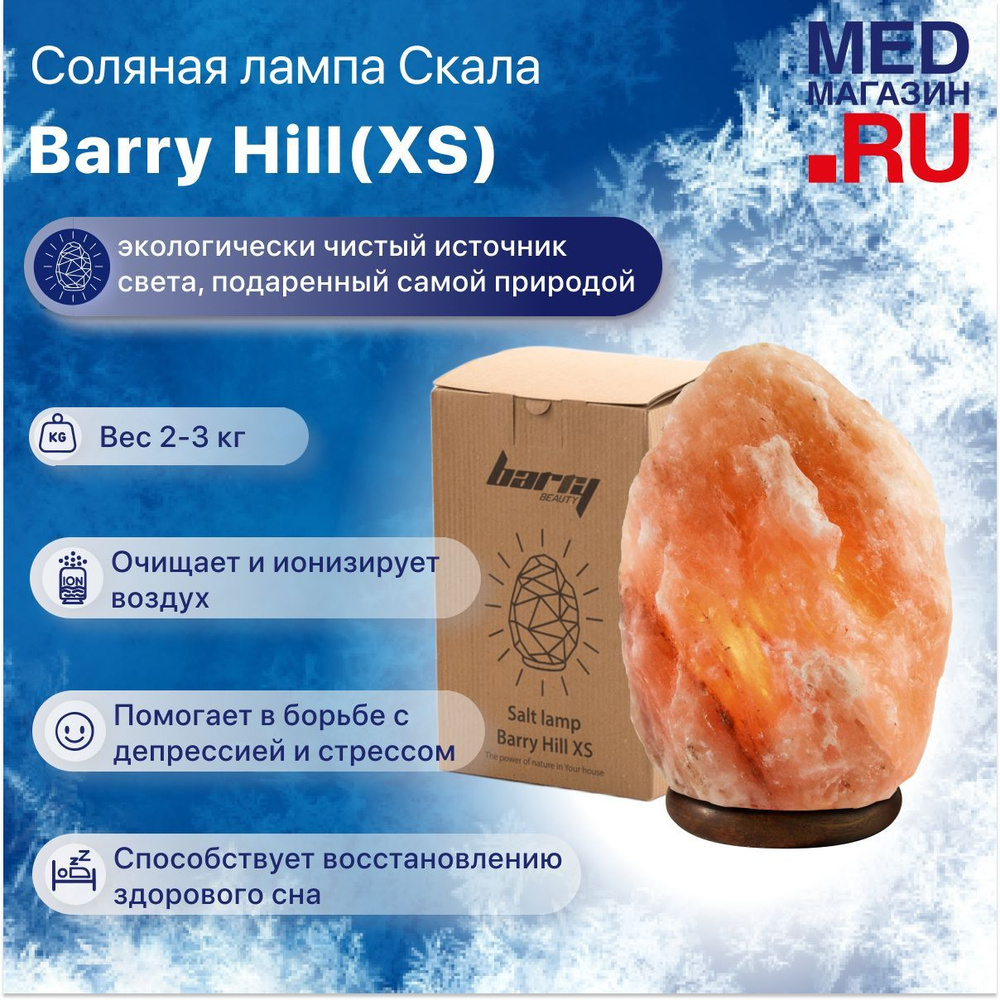 Соляная (солевая) лампа лечебная из гималайской соли Barry Hill (XS) Скала 2-3 кг, настольная  #1