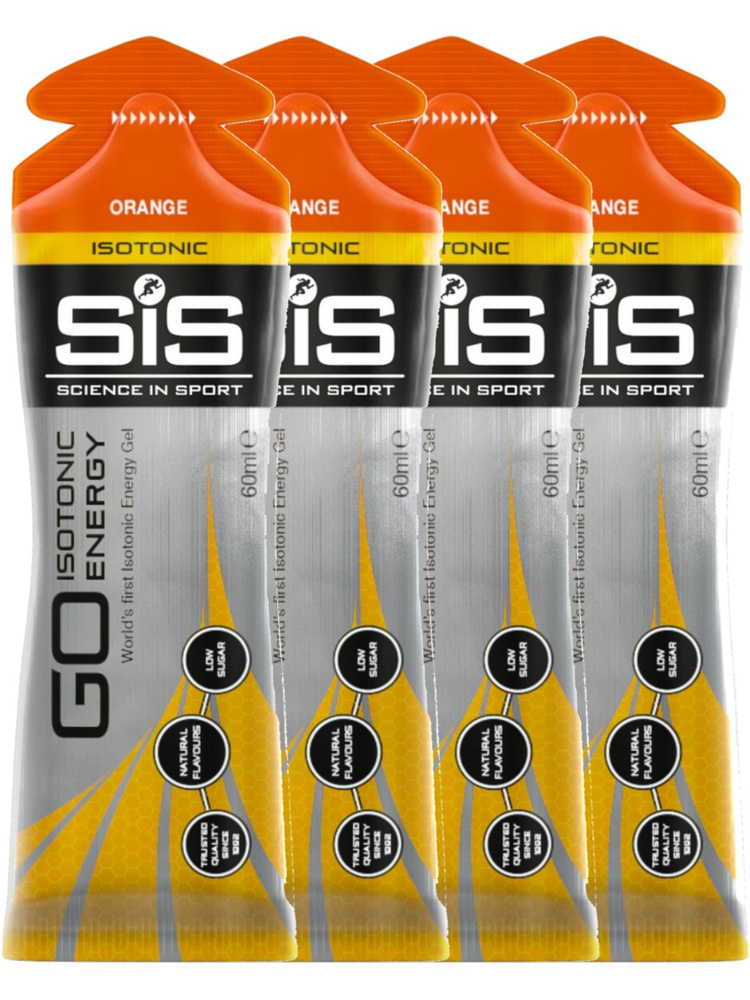 Энергетический гель SCIENCE IN SPORT (SiS) GO Isotonic Energy Gels 4 x 60 мл, Апельсин  #1