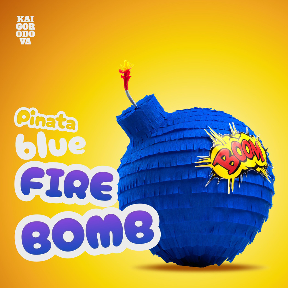 Пиньята Зажигательная бомба синяя, 35 см / Pinata Blue Firebomb by Ekaterina Kaigorodova / Пиньята на #1