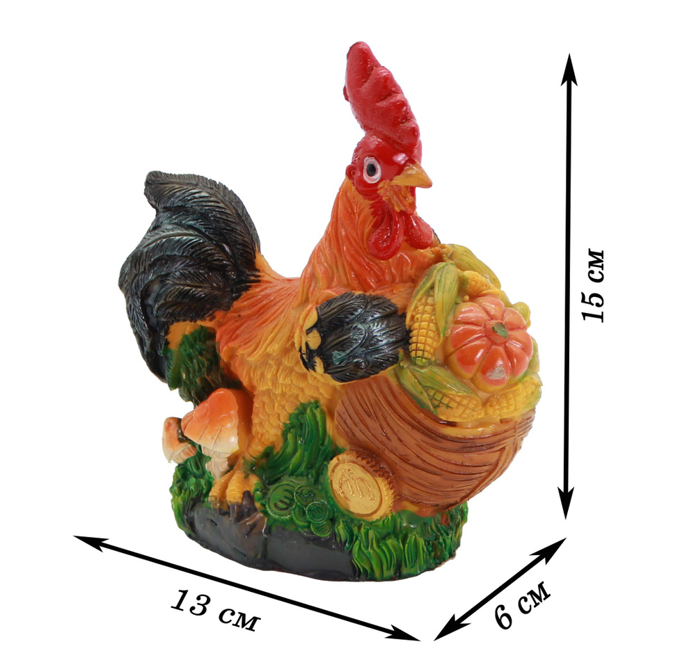 Золотая корзина Копилка для денег "Петушок", 14х16 см, 1 шт #1