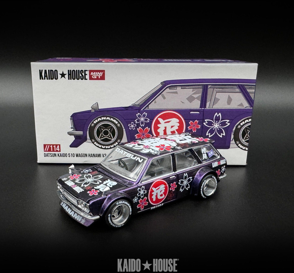 Машинка коллекционная Kaido House Mini GT Datsun Kaido 510 Wagon Hanami V3 //114 #1