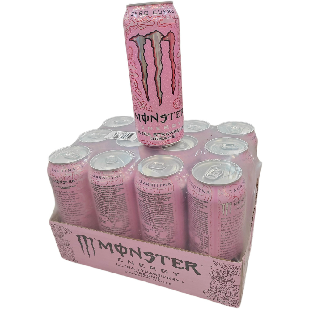 Monster Ultra, Напиток энергетический Ultra Клубника (Без сахара), 12 шт х 0.5 л., Ирландия.  #1