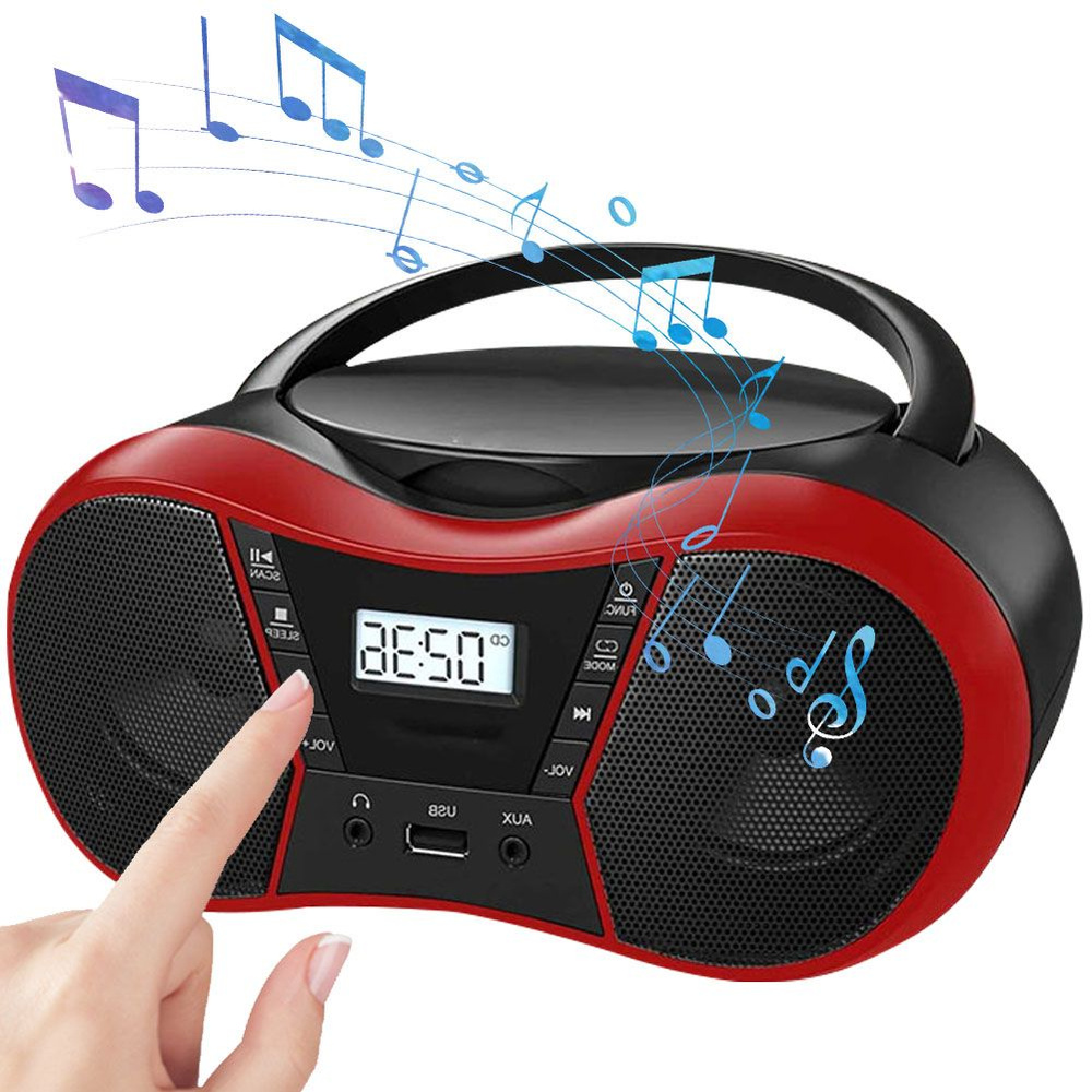 Портативный стерео CD-плеер Boombox с FM-радио, USB-портом, совместимым с Bluetooth  #1