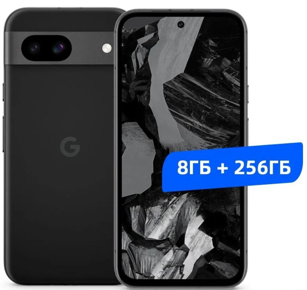 Google Смартфон Google Pixel 8A（Европейская версия） 8/256 ГБ, черно-серый, прозрачный  #1