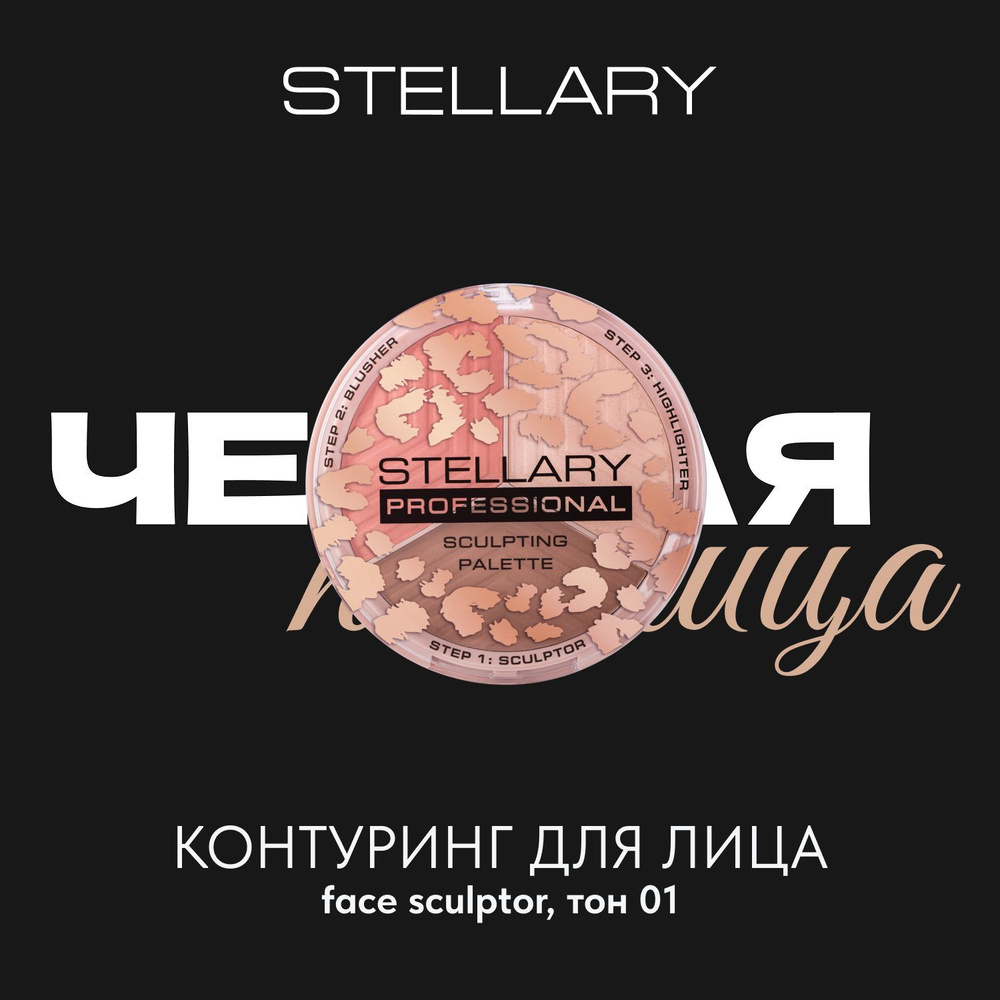 Stellary Face sculptor Палетка для контуринга лица, шелковистая текстура, набор из скульптора, хайлайтера #1