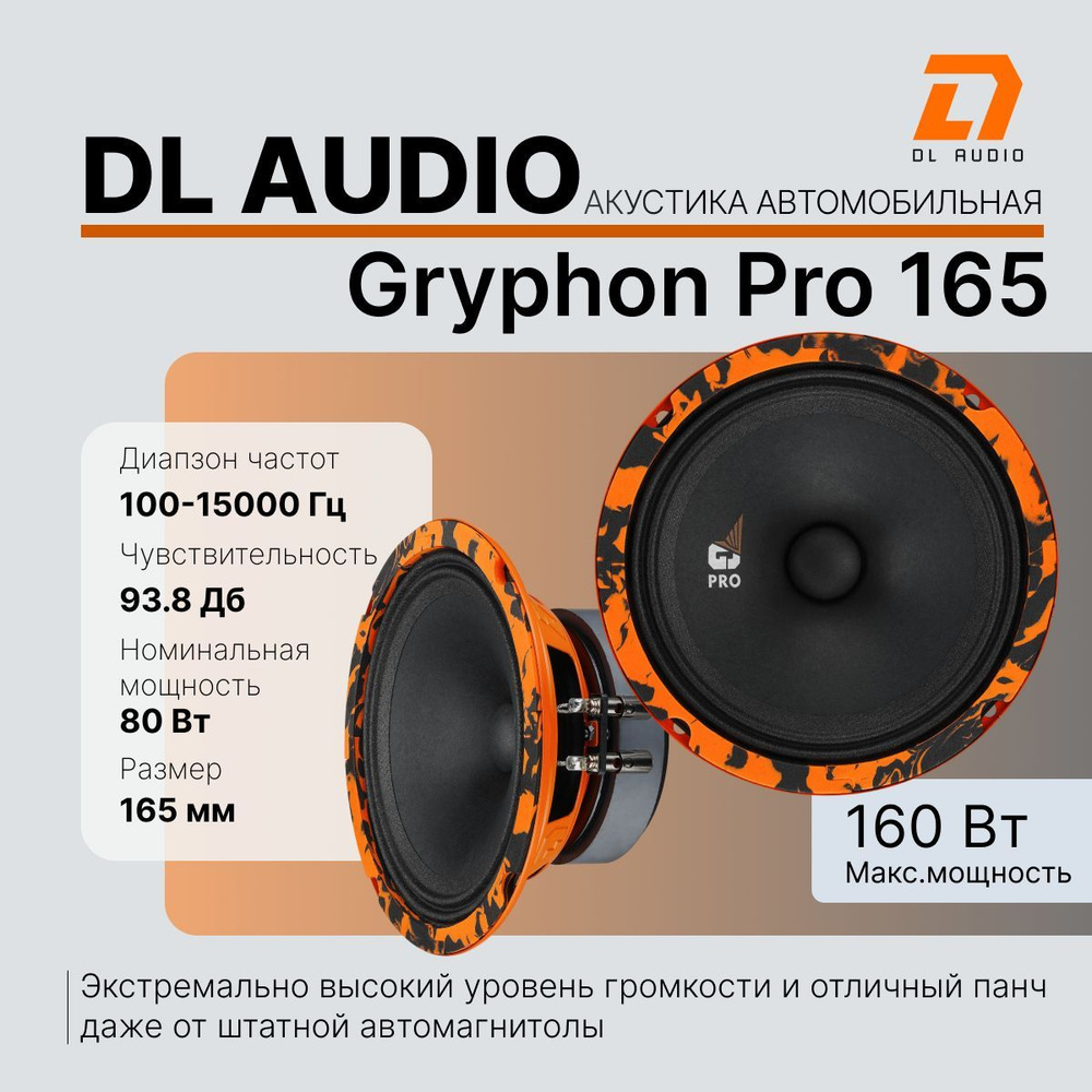 Колонки автомобильные DL Audio Gryphon PRO 165 эстрадная автомобильная акустика 16,5 см. (6 дюймов) / #1