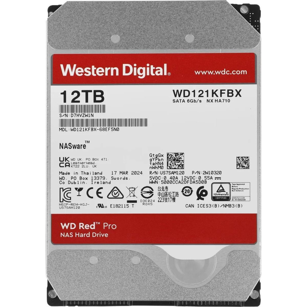 Western Digital 12 ТБ Внутренний жесткий диск WD121KFBX (WD121KFBX)  #1