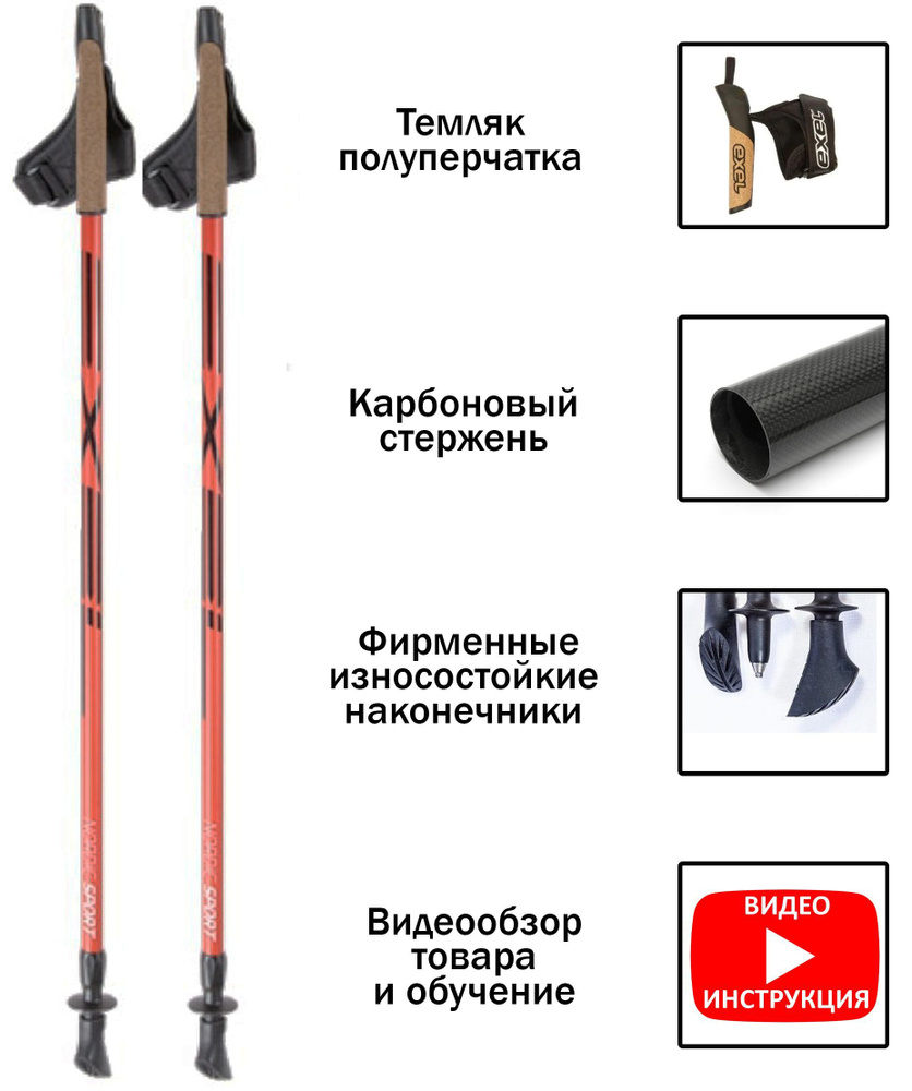 Exel NORDIC Sport QR Adjustable палки телескопические двухсекционные  #1