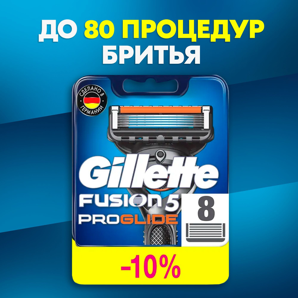 Сменные кассеты Gillette Fusion ProGlide Для Мужской Бритвы 8 шт., с 5 лезвиями, с точным триммером для #1