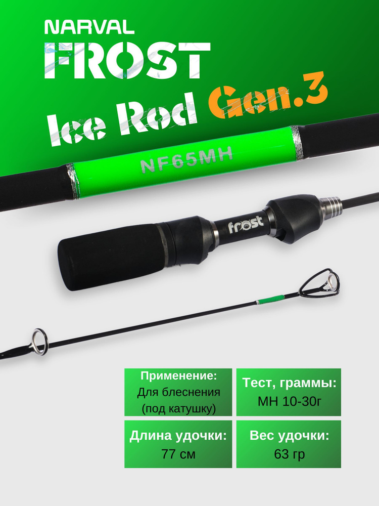 Зимнее удилище со сменным хлыстом Narval Frost Ice Rod Gen.3 77cm #MH / Удилище для блеснения Нарвал #1