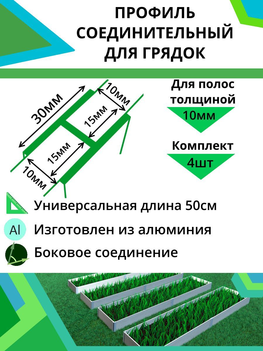 Комплектпрофилейсоединительныхдлягрядок10мм4шт