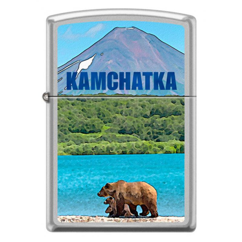 Зажигалка бензиновая ZIPPO Камчатка Satin Chrome #1