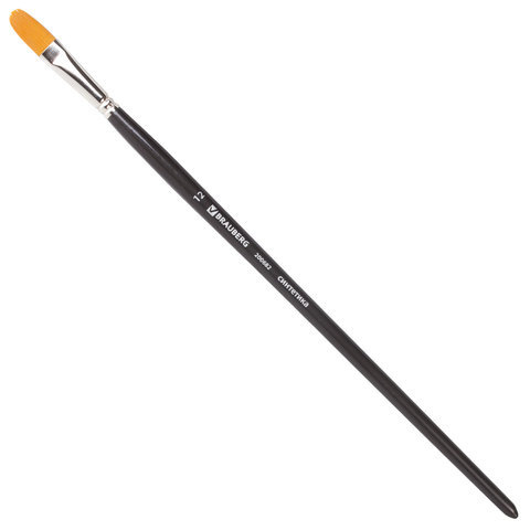 Кисть художественная Brauberg Classic, синтетика, жесткая, овальная, № 12, длинная ручка  #1