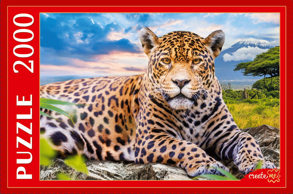 Пазл Рыжий кот "Большой леопард " 2000 элементов. Подарок другу, девушке, ребенку на день рождения  #1