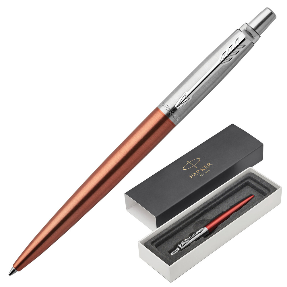 Ручка шариковая PARKER "Jotter Core Chelsea Orange CT", корпус оранжевый, хромированные детали, синяя, #1