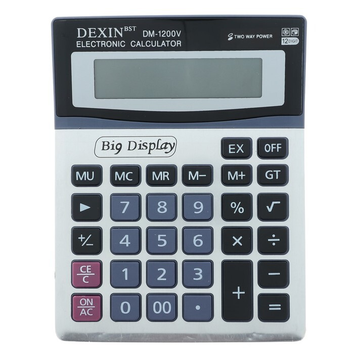Калькулятор настольный, 12-разрядный, DM-1200V, двойное питание  #1