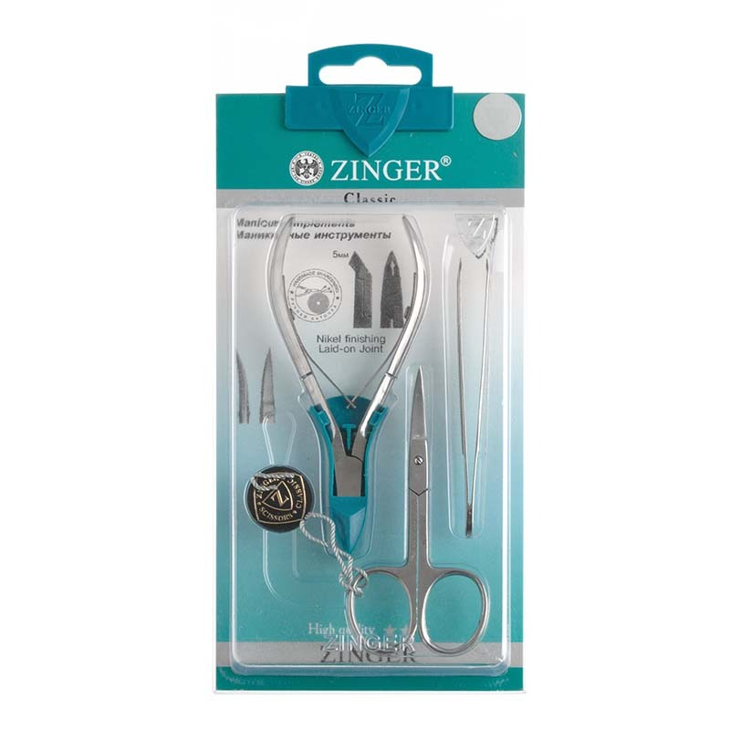 Zinger/ Набор для маникюра Sis-42-S (маникюрные ножницы для ногтей изотнутые; кусачки для кутикулы; пинцет #1