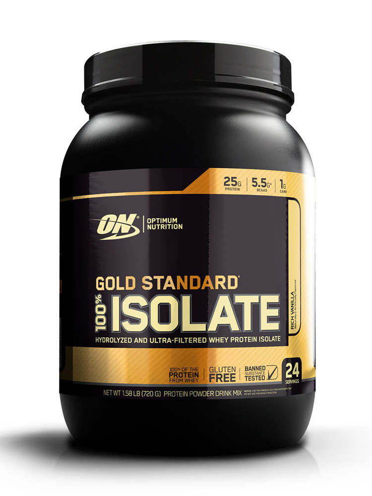 Изолят сывороточного протеина + BCAA Optimum Nutrition Gold Standard 100% Isolate 720 g Rich Vanilla #1