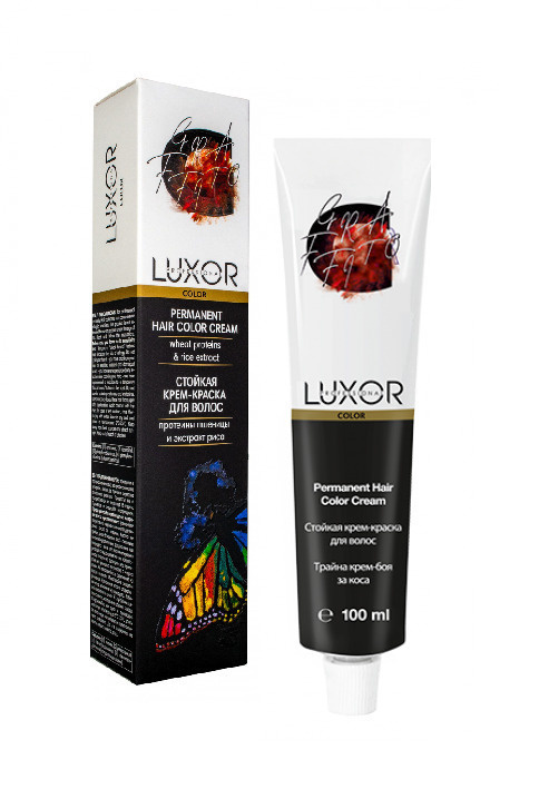 LUXOR Professional Стойкая крем-краска 5.71 Светлый коричневый шоколадный пепельный, с протеинами пшеницы #1