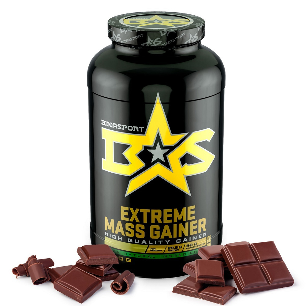 Гейнер для набора массы 1500 г со вкусом шоколада Binasport Экстрим Масс "EXTREME MASS GAINER"  #1