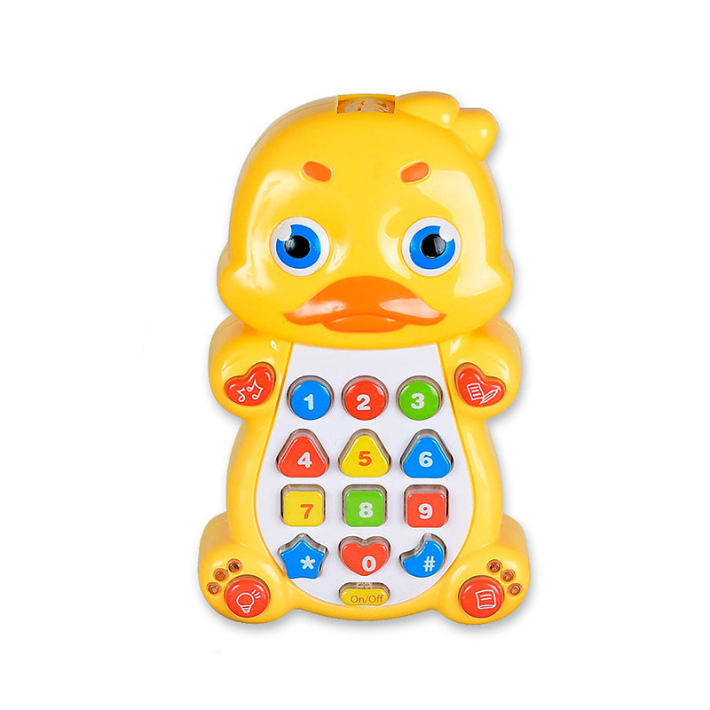 Детская развивающая многофункциональная игрушка с проектором Телефон Смартфон Уточка 13х8см  #1