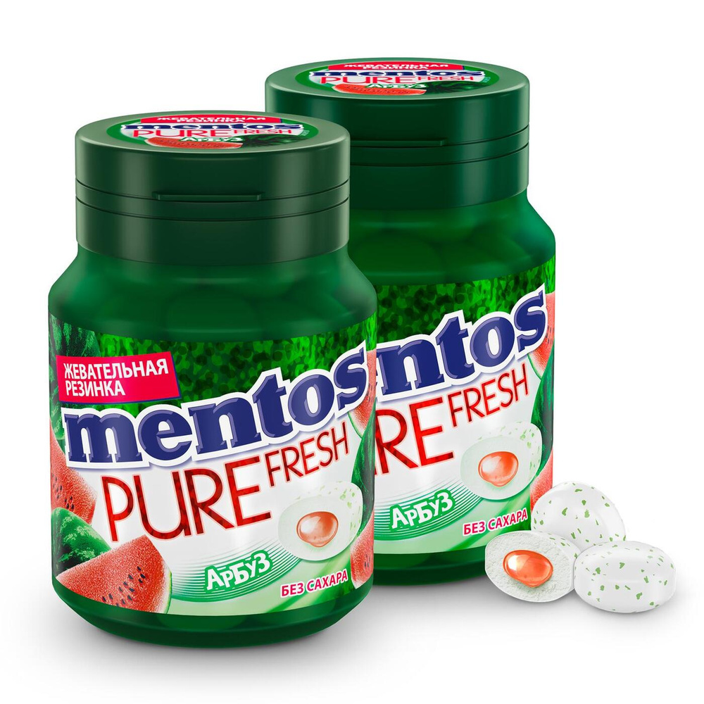Жевательная резинка Mentos Pure Fresh вкус Арбуз, 2 шт по 54 г #1